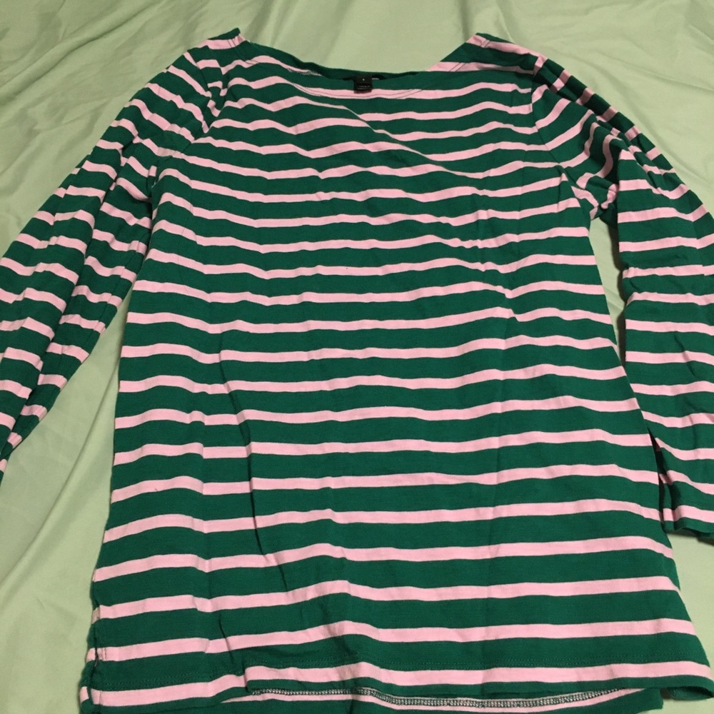 J Crew striped tee. Pink and green (like new!)